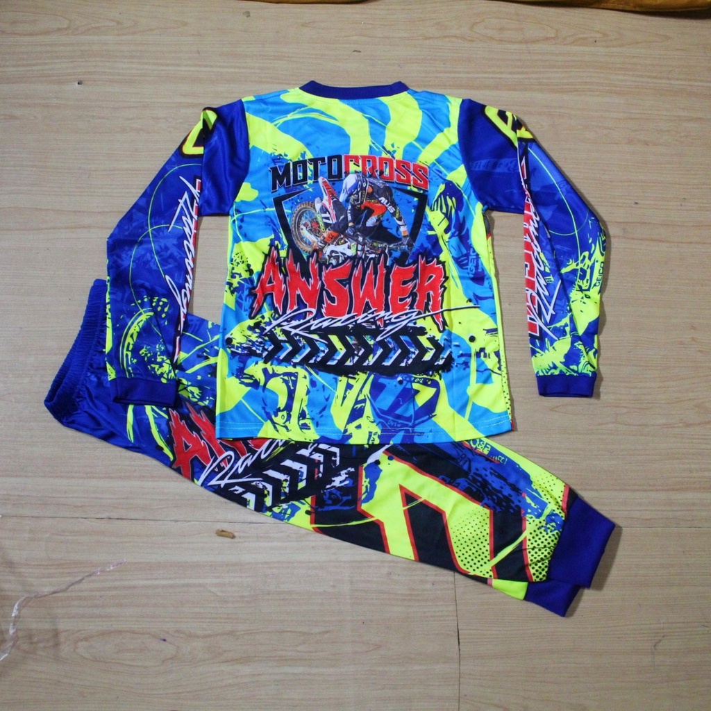 setelan baju balap motor cross/baju anak setelan racing hill murah