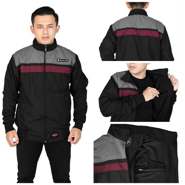 Jual Jaket Bomber Pria Kombinasi List Rebel Id Original | Shopee Indonesia