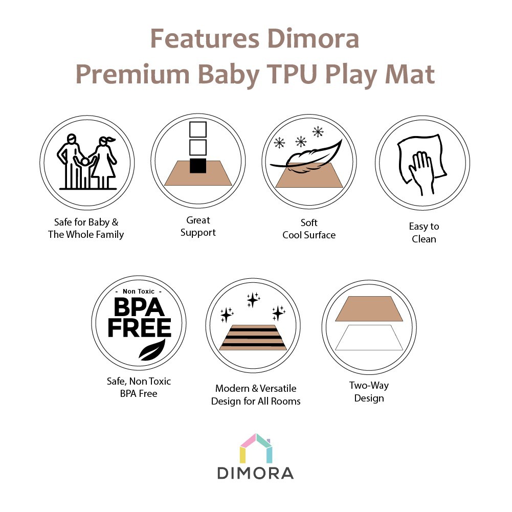 Dimora TPU Small  Playmat (100 x 140 x 1.5cm) - Alas Bermain atau Tikar Anak/bayi-3