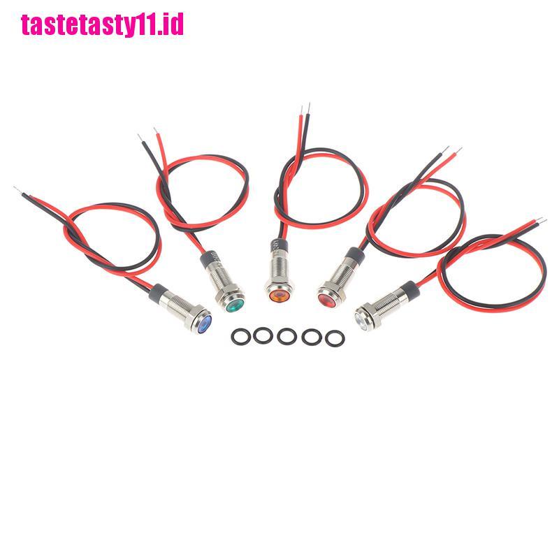 (TTID) P67 Lampu Indikator Peringatan led 6mm 3v 5v 6v 12v 24v Anti Air Bahan metal