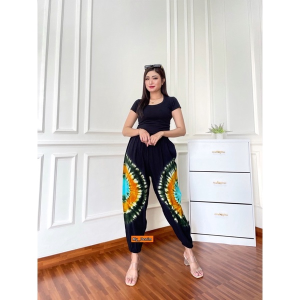 CELANA TIE DYE JOGGER MOTIF BATIK WANITA // CELANA SANTAI // CELANA TIDUR JUMBO