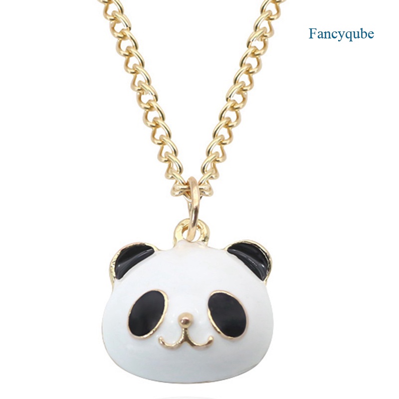 Fancyqube Kalung Liontin Panda Kristal Bening Untuk Wanita