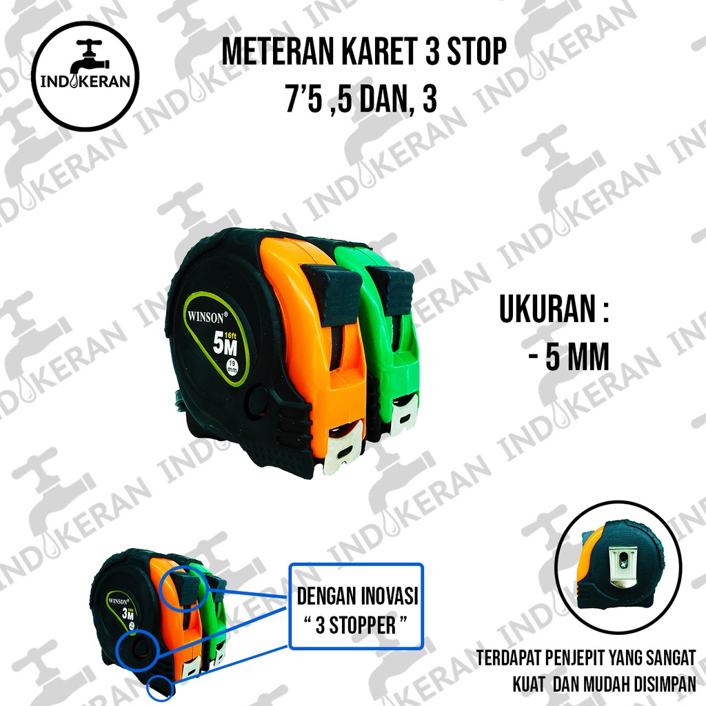 INDOKERAN - Meteran Karet Tukang Measuring Tape - High Quality