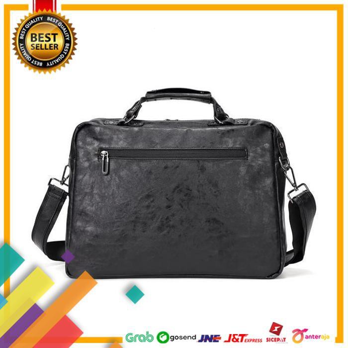 DEAL.. TAS SELEMPANG PRIA KULIT TAS KERJA PRIA KULIT TAS PRIA BOSSMAN HITAM ..TERLARIS