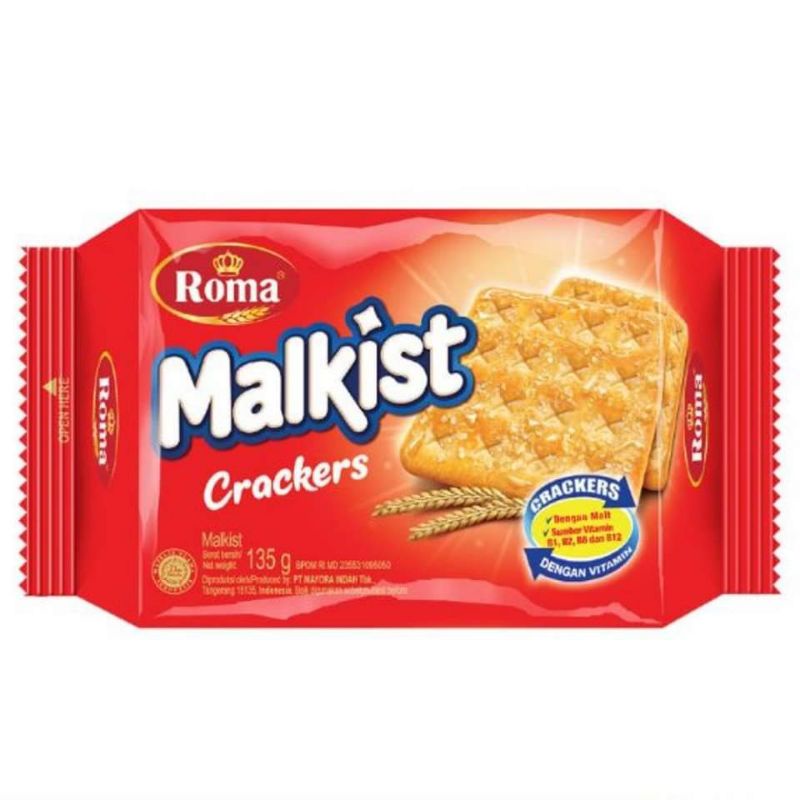 

biskuit roma malkist crackers 135gr - malkist gandum renyah - makanan ringan enak murah