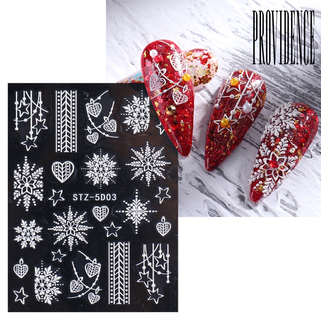 Stiker Kuku Motif Snowflake Natal Bahan Resin Tahan Pudar Untuk Dekorasi Nail Art