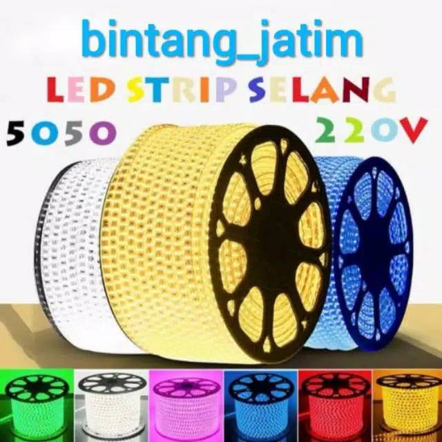 LAMPU LED STRIP SELANG 5050 SMD AC 220V METERAN (PAKET 10M /20M + CONTROLLER) OUTDOOR AND INDOOR