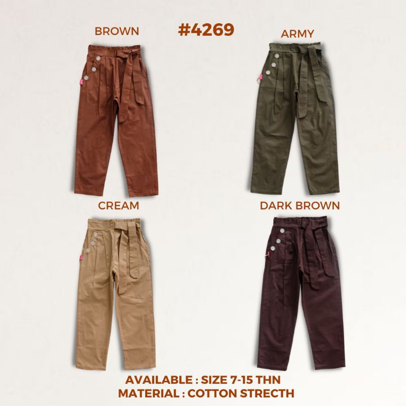 Linen Pants Kids 3-10 Tahun / Celana Katun Stricth Anak Perempuan / Linen Katun Strecth / Panta cotton Kids