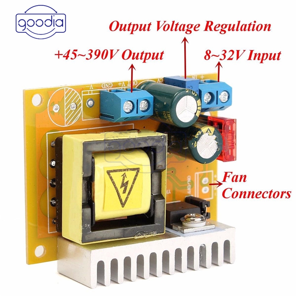 Modul Konverter Booster Tegangan Tinggi Dc-Dc 8-32v Ke 45~390v