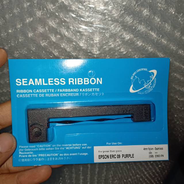 Pita SEAMLESS Ribbon Cartridge Epson ERC 09 erc09 or ERC 22 erc22 Purple kualitas awet original