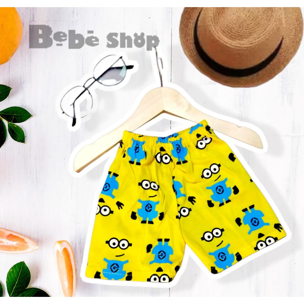 Setelan Baju anak Karakter Minion Usia 0 Sampai 7 Tahun