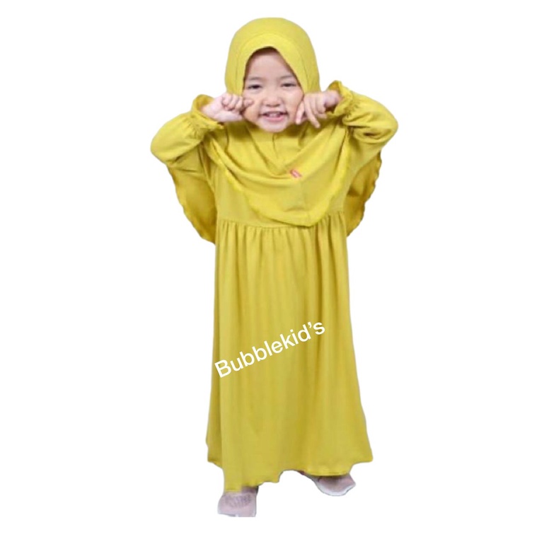 Gamis Hijab Anak Perempuan / Gamis Shakira Size L (2 tahun-4 tahun) Pakain Muslim Balita Polos