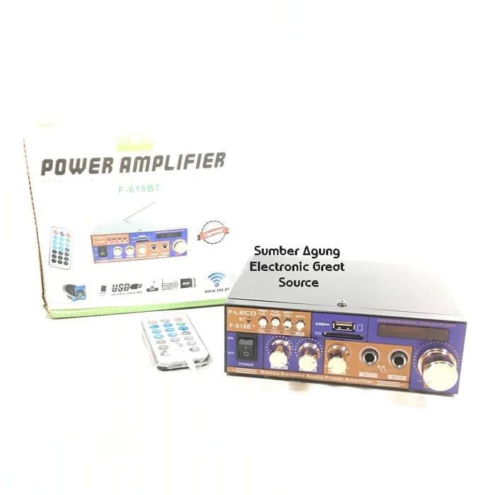 Power Amplifier F618BT Ampli Speaker Colokan Mic 2pcs AC Bluetooth Wir