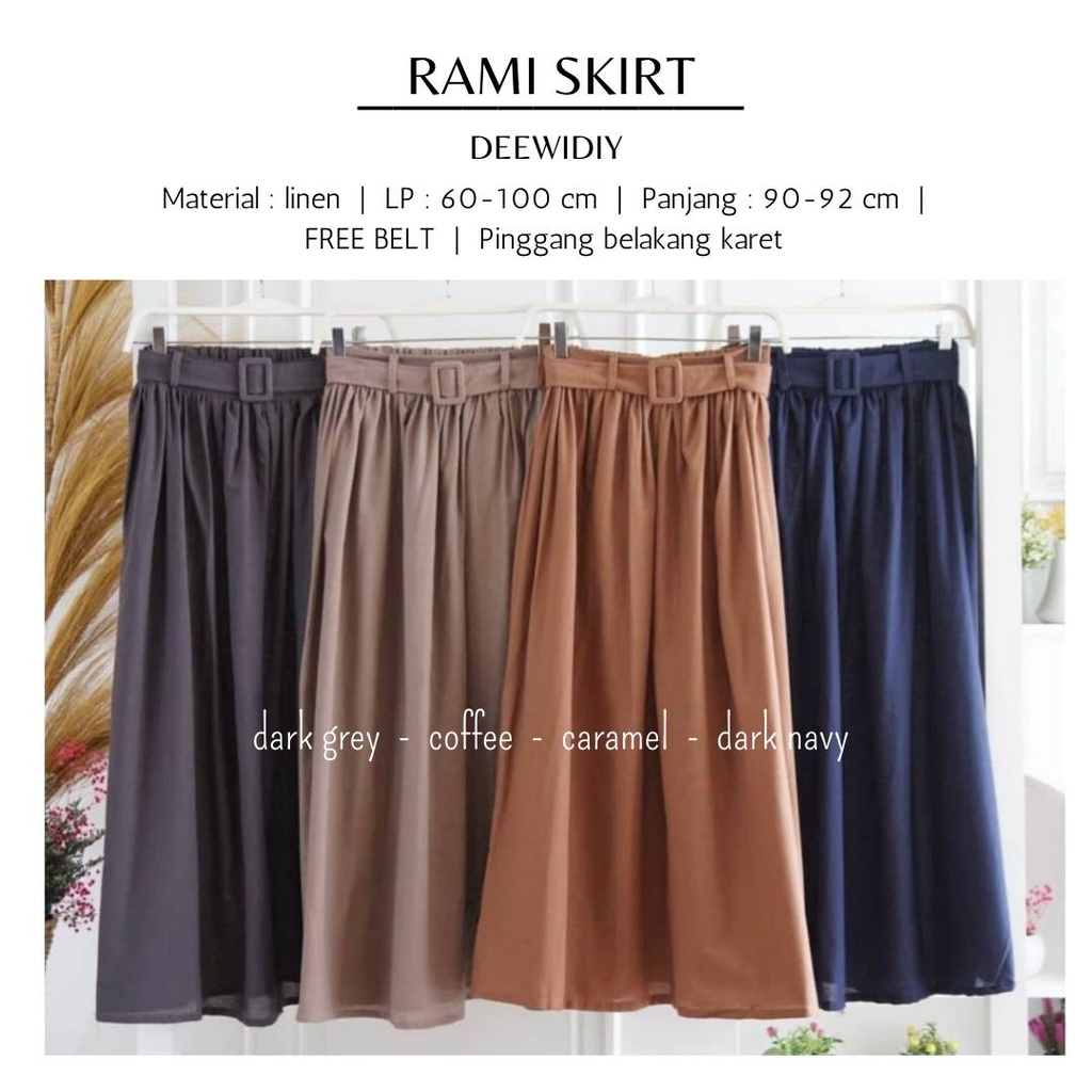 ROK KERJA PANJANG WANITA CUTTING A-LINE UNTUK FORMAL DAN CASUAL - RAMI SKIRT DEEWIDIY