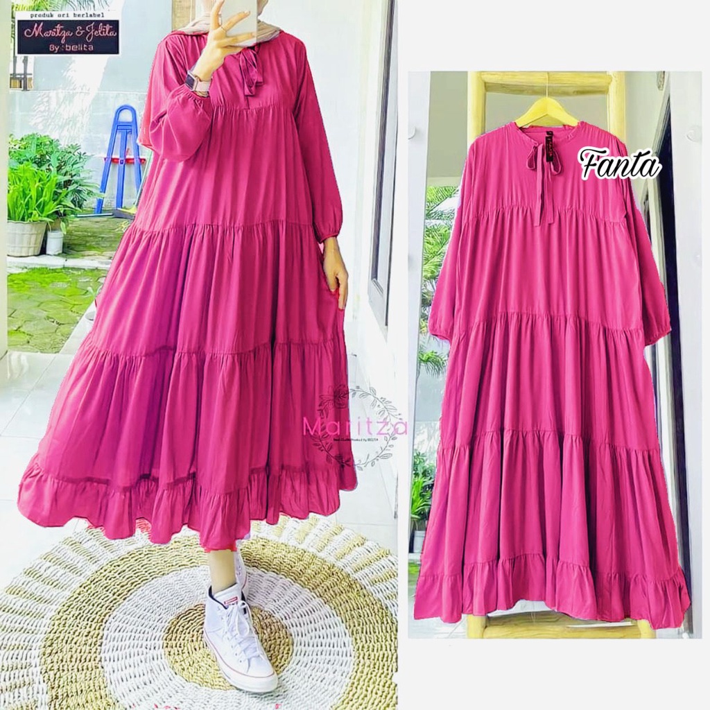 VANESHA MIDI DRESS - midi dres wanita / dres wanita / midi dres rayon / tunik