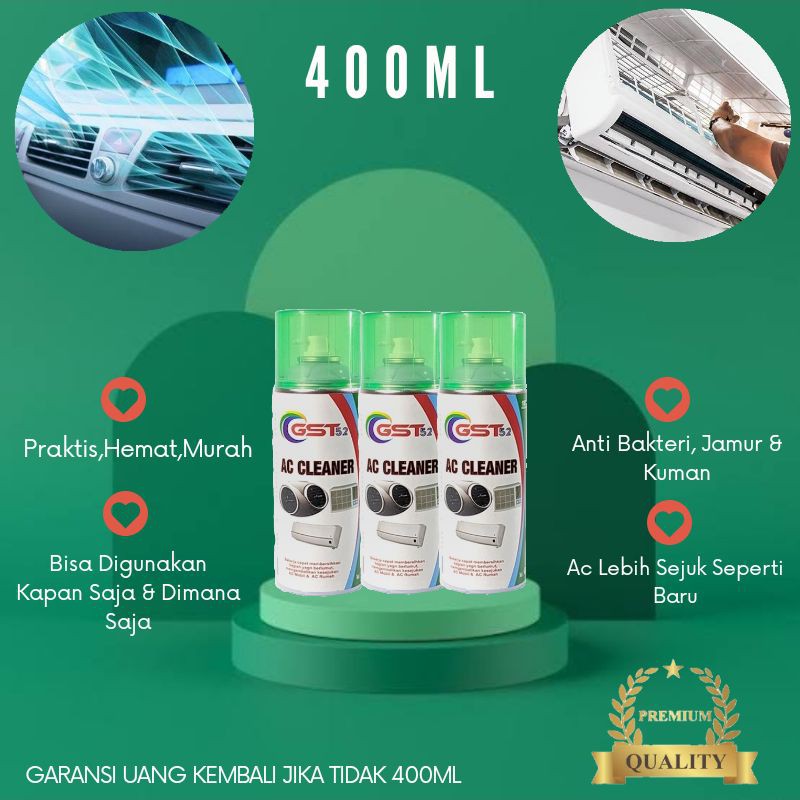 Ac Cleaner GST52 Spray 400ml Pembersih Ac Mobil Rumah Split Evaporator