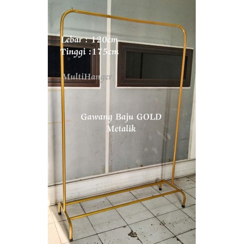 Gawang Baju GOLD 120CM / Gawang Baju Besi GOLD 120CM Palang 2