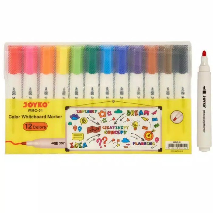 

CODE604 Spidol Joyko 12 Warna Color Whiteboard Marker