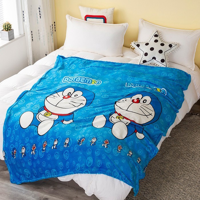 NEW PRODUK !!!Selimut Bulu Motif Selimut Karakter Selimut Bulu Anak Lembut Tebal SELIMUT DORAEMON - HK COD