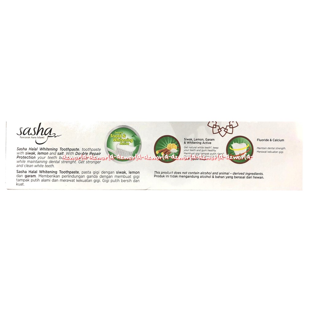 Sasha Whitening Double Repair Gigi Odol PastaSiwak Lemon 150gr