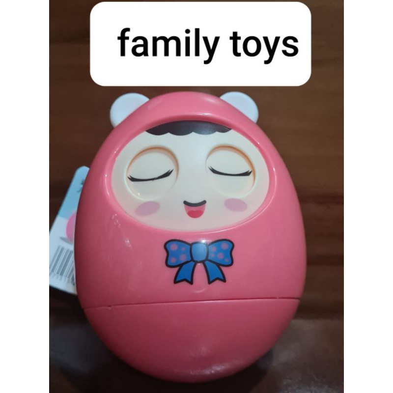 family games Mainan telur kedip goyang bunyi krincingan gigitan bayi teether baby cute egg