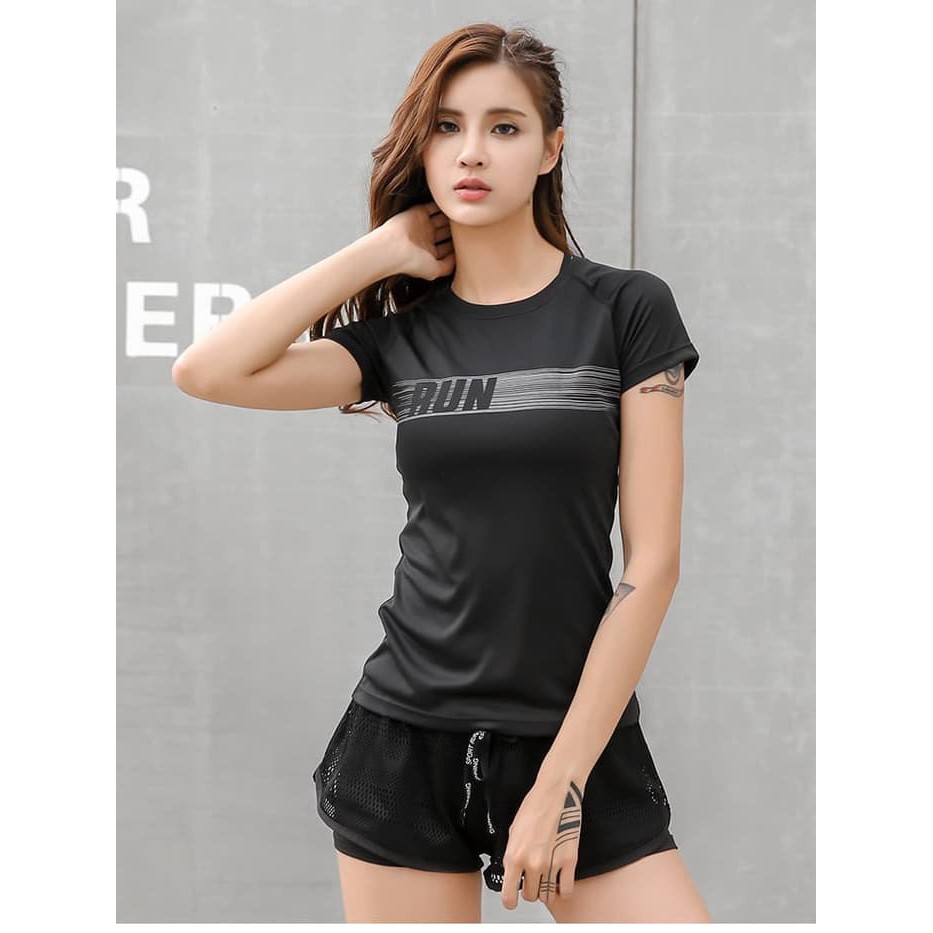 TBI Import Kaos Sport Quick Dry Fit Running Run Gym Fitness Baju Olahraga