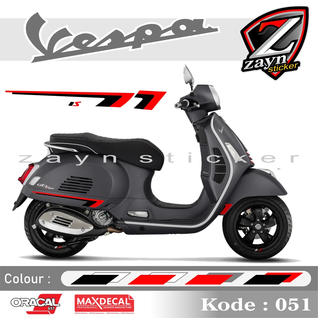 TERMURAH, STIKER LIST CUTTING STICKER STRIPING VESPA GTS SUPER SPORT 150 051