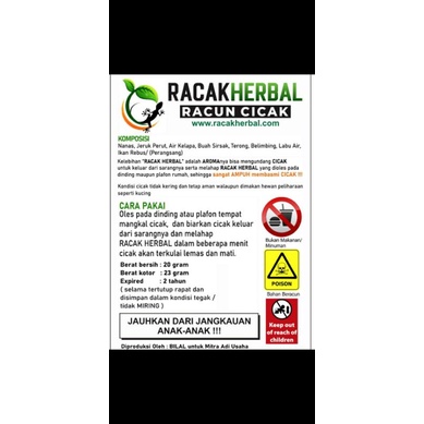 Racak Herbal Racun Cicak Paling Ampuh Pembasmi Cicak