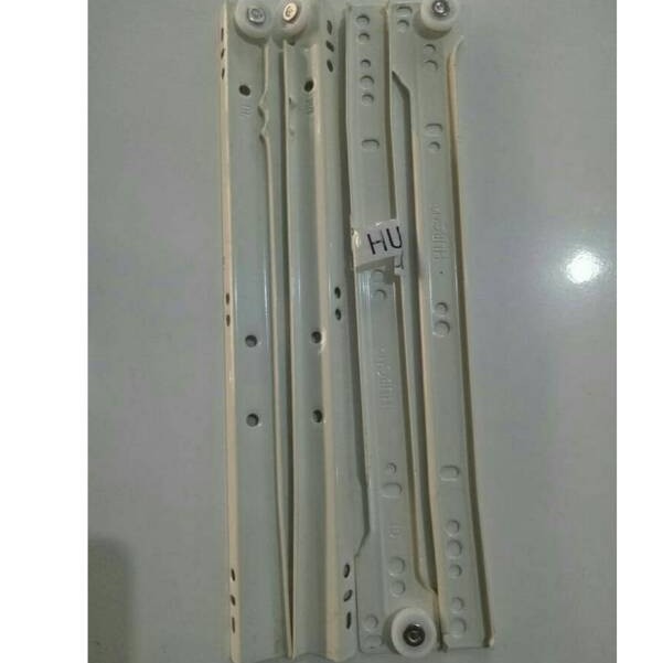 Rel laci meja 1set 30cm rel laci lemari roda rel meja