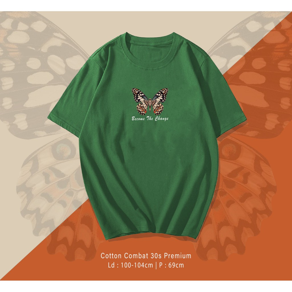 BUTERFLY BECOM KUPU KUPU ELEGAN KAOS DESIGN/ TERMURAH