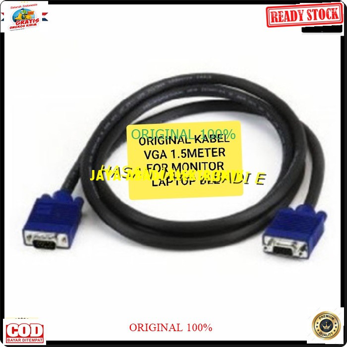 G291 ORIGINAL Kabel vga cable komputer laptop computer extension konektor splitter sambungan Jek jack penyambung converter male elektronik G291  BISA SEGALA KOMPUTER, LAPTOP MONITOR DLL G291