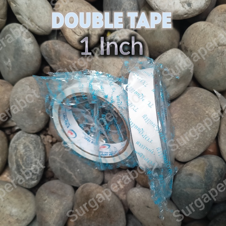 

Double Tape 1 inch x 12 Yard / Lakban Bolak Balik Doble Tip Putih 1 Inchi Star