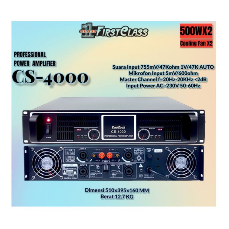 Power Amplifier Profesional Firstclass CS 4000, Garansi firstclass.
