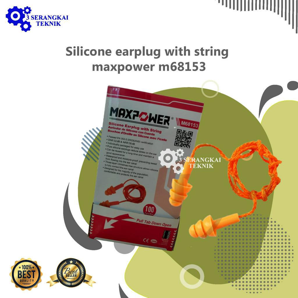 Silicone earplug with string maxpower m68153