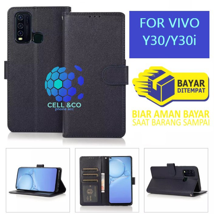 Flip cover VIVO Y30 Y30i Flip case buka tutup kesing hp casing flip case leather wallet