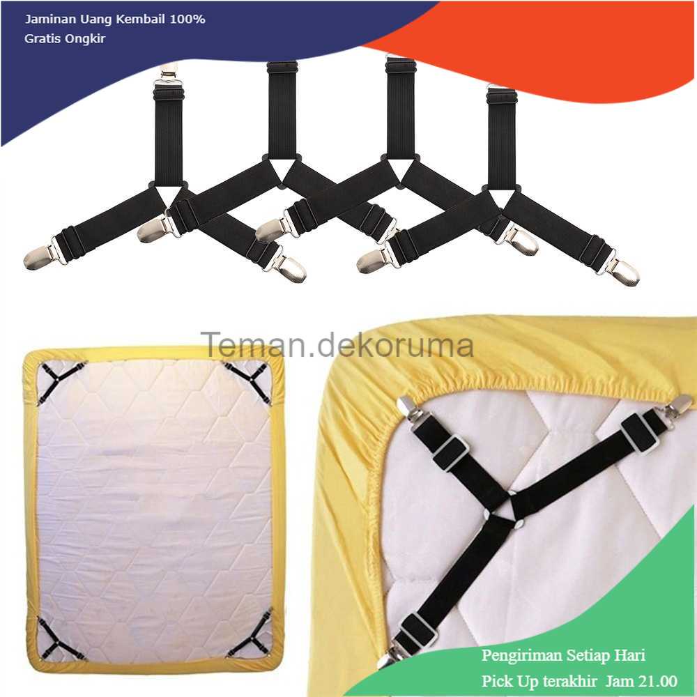 TD-AI GCDHome Penjepit Ujung Sprei Kasur Bed Sheet Clip Holder 4 PCS FS-1809