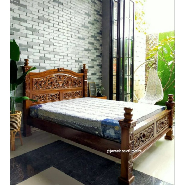 TEMPAT TIDUR DIPAN RAHWANA UKIR FULL UKIRAN RANJANG KAYU DIVAN JATI MINIMALIS KAKI TEBAL DAN KOKOH UNTUK KAMAR TIDUR ANAK BISA CUSTOM NO 1 2 3 UKURAN 120 160 180 JEPARA-2