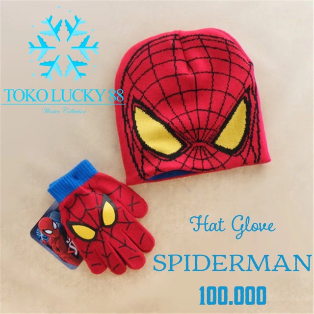 IMPORT Topi Sarung Tangan Spiderman