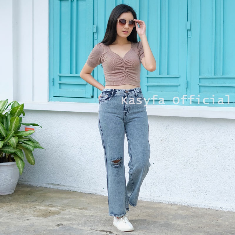 CLARA HIGHWAIST KULOT JEANS LOOSE RIPPED PREMIUM