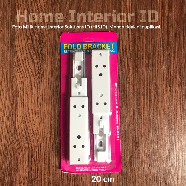 Siku Lipat 20 cm - Siku Rak Lipat Putih Berkualitas - Fold Bracket