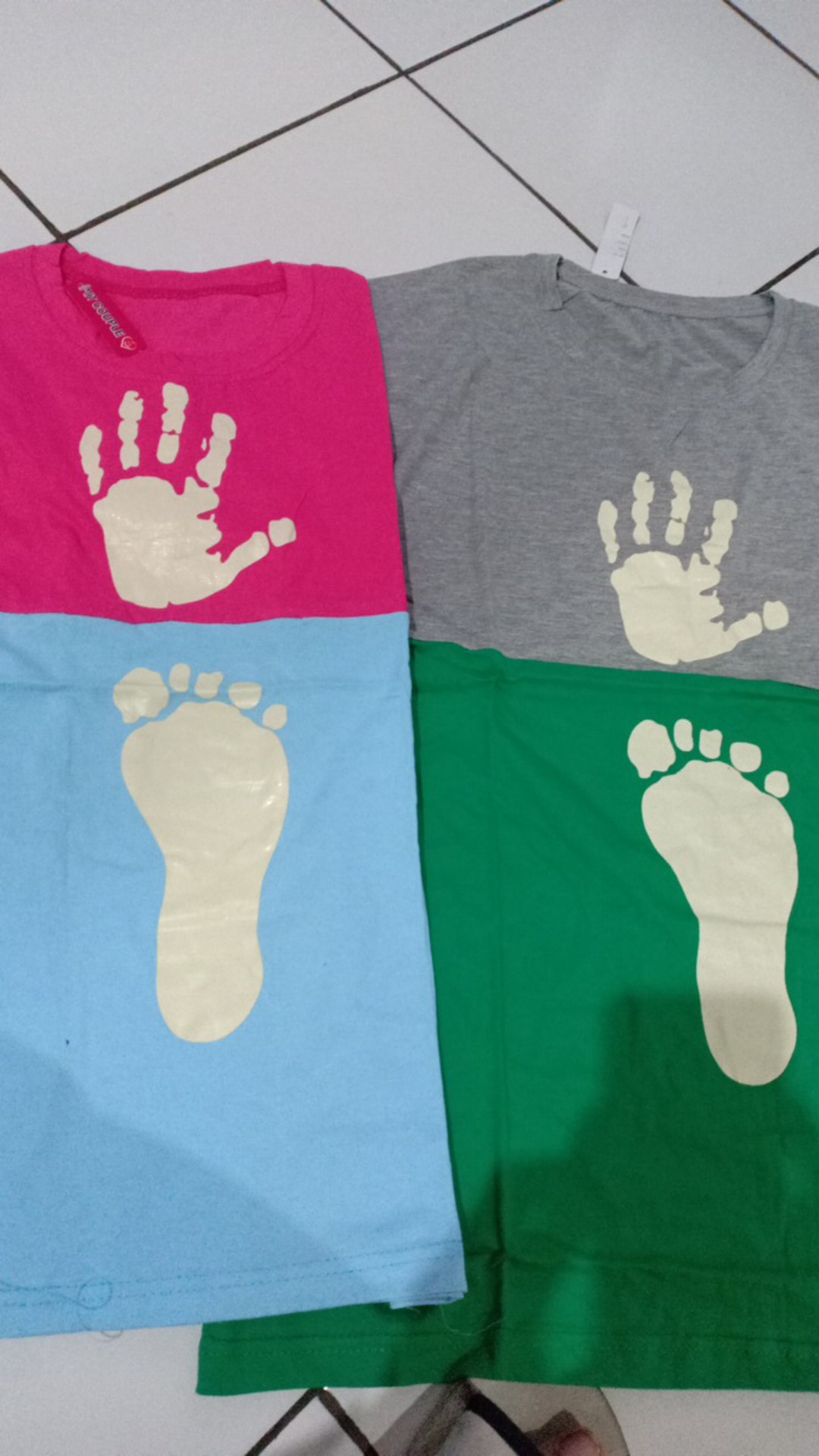 Kaos Couple Lucu | Baju Couple Keren | Hand Off Abu