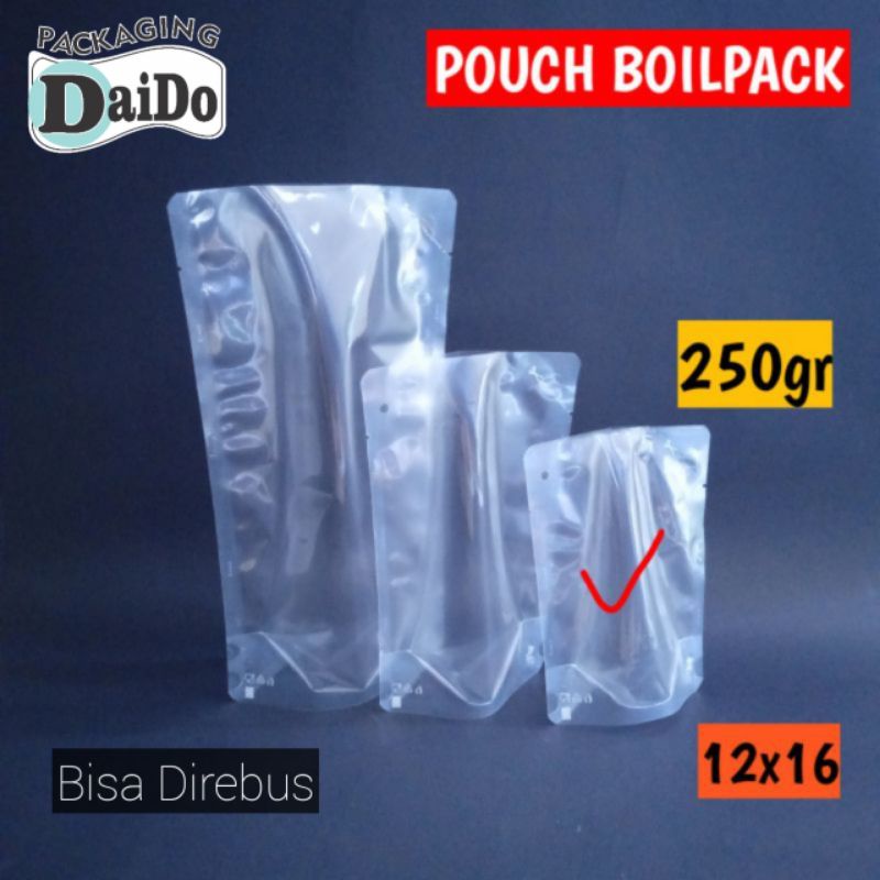 POUCH BOILPACK 250gr KEMASAN PLASTIK MAKANAN DAPAT DIPANASKAN