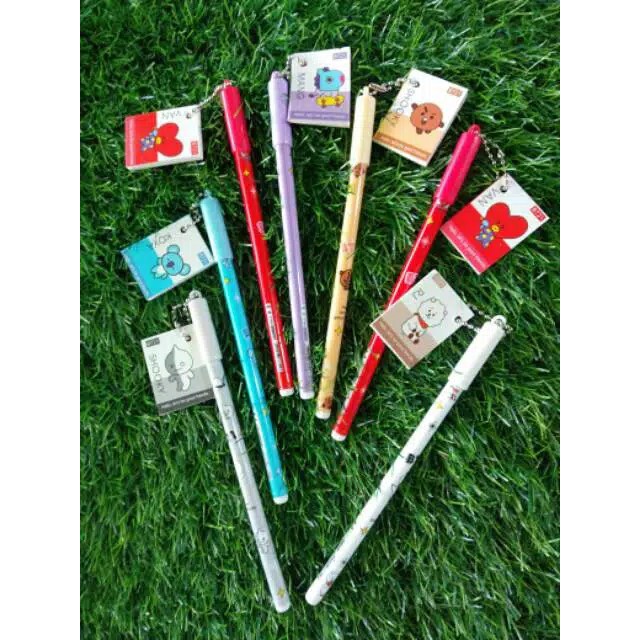 

PULPEN + Gantungan Memo Motif Lucu BTS21 Pulpen gel BT21 BTS