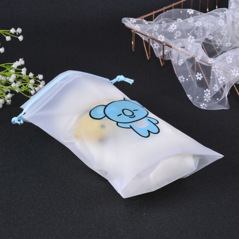 Tas Kosmetik TRANSPARAN KARAKTER LINE BTS / Pouch Travel Organizer