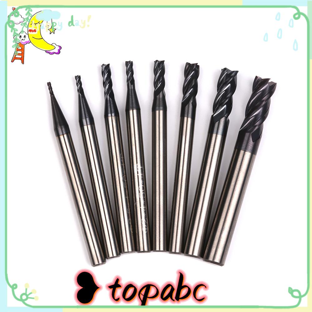 Alat Pemotong Penggilingan 4 Flute Mill Endmill Bahan Tungsten Steel Ukuran 50mm Panjang 1 / 1.5 / 2 / 2.5 / 3 / 4 / 5 / 6mm