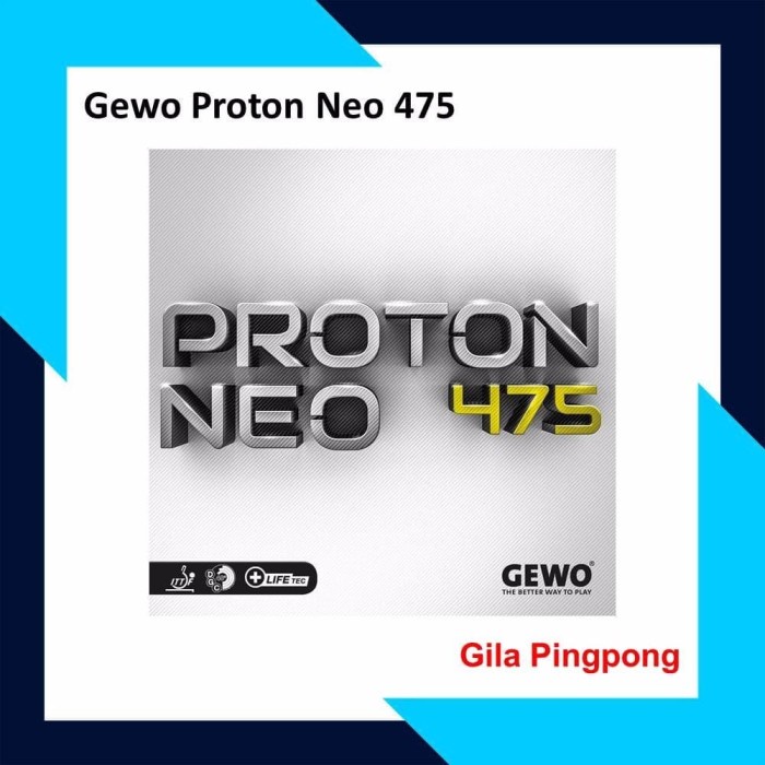 Gewo Proton Neo 475 Karet Bat Tenis Meja Rubber Bet Pingpong