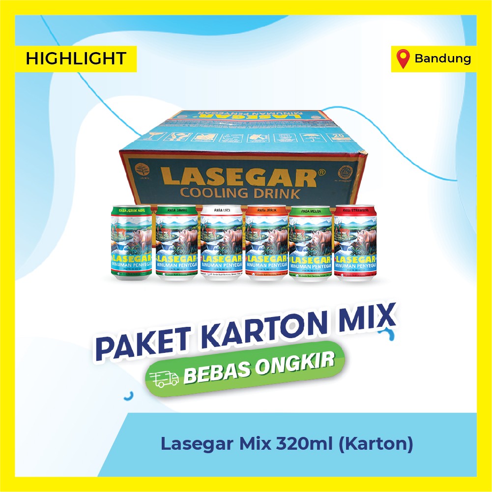 

Lasegar Minuman Penyegar Paket Karton isi 24 Kaleng Mix Rasa @320ml - Bandung