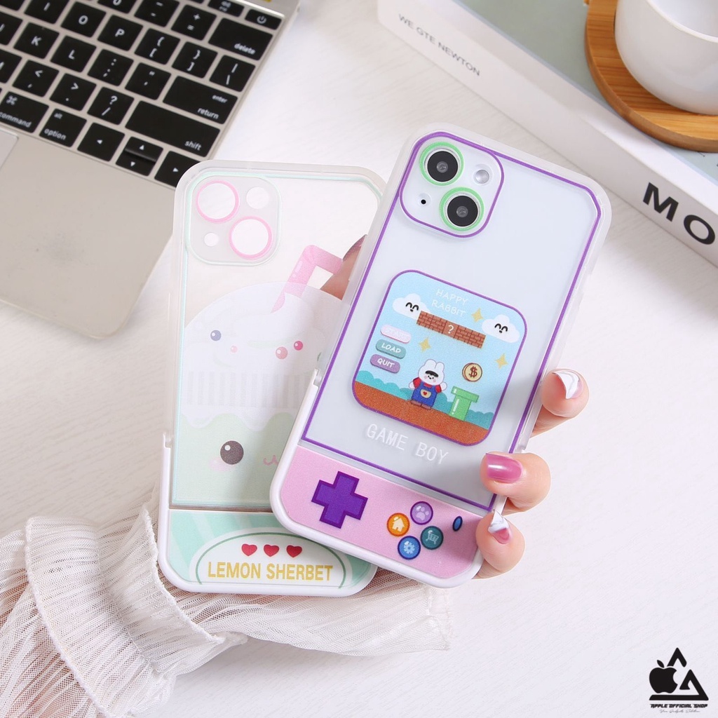 Softcase Lucu Korean Motif Standing iPhone 13 PRO MAX 12 PRO MAX 11 PRO MAX XR X XS MAX 7 7+ 8 8+ SE 2 3 6 6+ Soft Clear Case Nasa Bear Bening SILIKON MEWAH Camera Kamera Protection