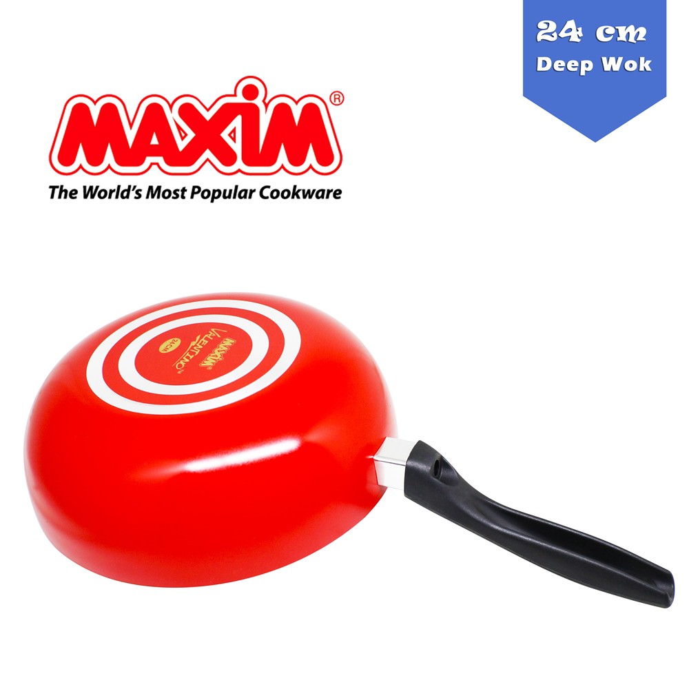 Wajan Cekung Maxim Valentino Deep Wok 24 cm - Penggorengan Anti Lengket