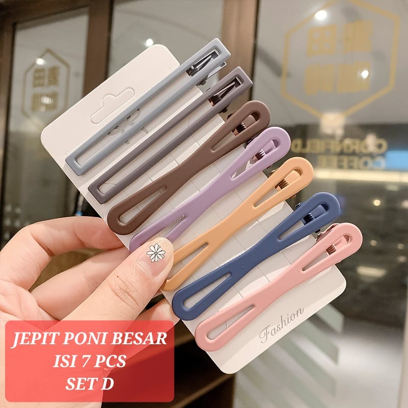 JEPIT PONI BESAR ISI 7 PCS AKSESORIS RAMBUT FASHION KOREA IMPORT JEPITAN SALON